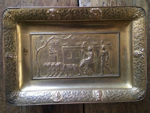 Plat bronze xixème dessin - plat,