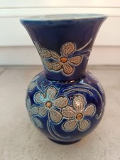 Vase en céramique, décoré à la main - Betschdorf Alsace, grès d`Alsace, signé