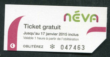 Ticket de bus "Ville de Granville - Néva" (inauguration de 2015)