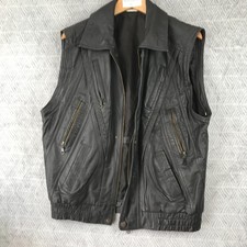 Gilet homme f92 - cuir, noir