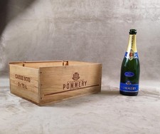 Caisse en bois pour bouteilles de Champagne Pommery Made in France Vintage 1980