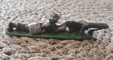 Soldat De Plomb Quiralu Mitrailleur Allongé