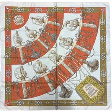 HERMES Carre 90 Soie 100% Foulard Cliquetis Multicolore Authentique G1201119