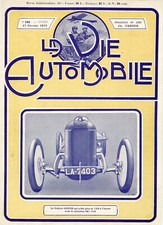 "AUSTIN" Couverture originale entoilée LA VIE AUTOMOBILE 17/02/1912   26x35cm
