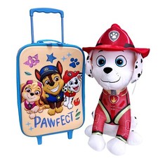 Paw Patrol Peluche 65CM + Valise Cabine 52CM Trolley Doux 3D Bagage À Main