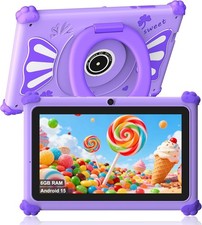 Tablette Enfants 7" Android 15, 2.4G+5G WiFi6,8 Core 6Go RAM 32Go, Ascrecem