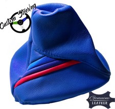 Pour BMW E36 1991-1998 Bleu Royal Cuir Gear Soufflet Avec M3 Couleurs Rayures