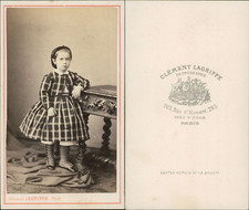 Lagriffe, Paris, petite fille en bottines Vintage CDV albumen carte de visite
