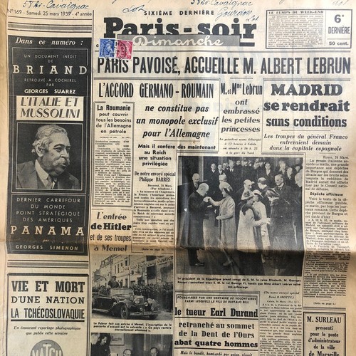 Journal paris soir 1939 - paris-soir, 25/03/1939