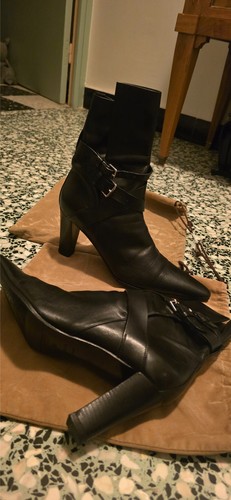 Bottines cuir noir hermès t39 - noir,