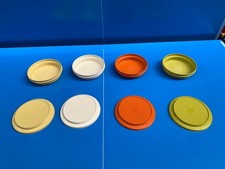 Lot de 4  Boite Orange Jaune Beige Vert Tupperware Vintage TBE