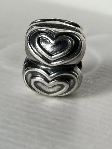 Pandora double heart - double, clip