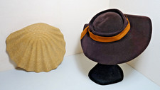 lot chapeaux vintage, capelines en feutre et forme coquille St-Jacques en paille
