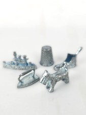 Lot 5 Jetons Monopoly Classiques Pièces de Jeu Métal Vintage Collection