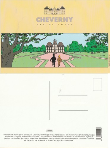 Tintin carte postale cheverny - tintin,