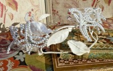 ANCIENNE COURONNE DE MARIÉE, DIADEME VINTAGE DECORÉ DE PERLES ET STRASS 