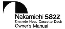 Bedienungsanleitung-Operating Instructions pour Nakamichi 582 Z