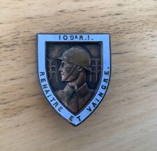 INSIGNE METAL 109 REGIMENT D INFANTERIE ARMEE FRANCAISE OCCASION