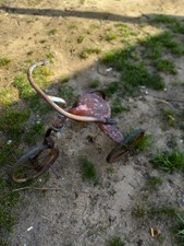Vintage rusty metal tricycle - rusty,