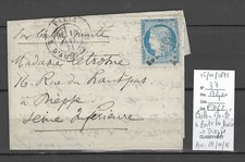 France -Lettre Ballon Monté - LE POSTE DE PARIS - 15/01/1871 pour Dieppe -
