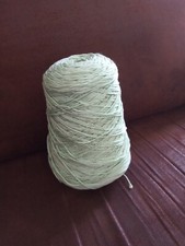 1 Bobine de Fil à Tricoter (Coton) couleur Vert pastel uni (470g)