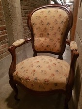 FAUTEUIL ANCIEN EN ACAJOU MASSIF EPOQUE LOUIS PHILIPPE  XIXe siècle