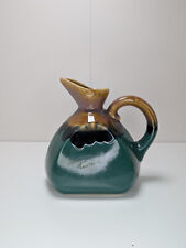 ? Ancien Pichet Art déco émaillé Vert, bleu et brun