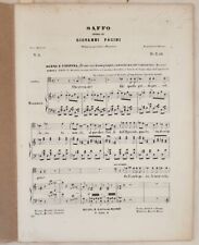 Giovanni Pacini Saffo Scène Et Cavatina Avril 1867 Partition Piano Chant
