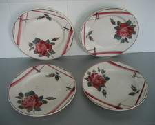 4 Ancienne Assiette plate Digoin Sarreguemines modèle LA ROSE