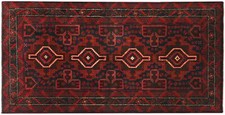 Tapis Afghan Beloutch Baloutch Tissé À La Main 120x200 Marron Géométrique Laine