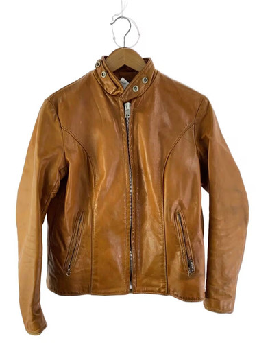 Veste cuir schott camel - veste,