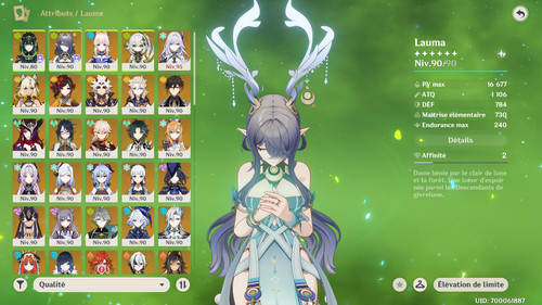 Compte genshin impact ar - eu,