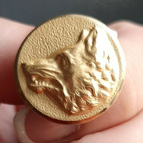 F05b04 tête loup doré - de,
