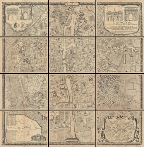 Plan carte paris 1710 - carte,