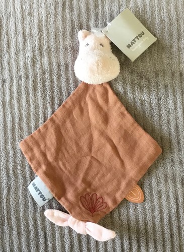 Doudou hippopotame rose marron - doudou,