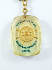 PORTE-CLES - RésineI INCLUSION BARRE Navire Bateau - BOURSIER Nantes GARAGE 1960