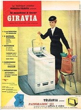 PUBLICITE ADVERTISING 105  1959   FRIGEAVIA TELEAVIA   lave linge téléviseur