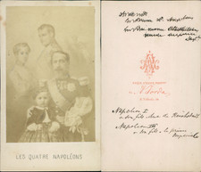 Horda, Paris, les quatre Napoléons Vintage albumen cdv print. Tirage album