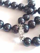 Perles Noires Tahiti 11-12 mm Fermeture Diamants 1 Ct