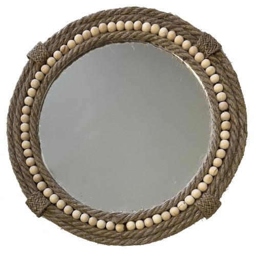 Miroir rond jute - miroir, tressée