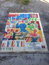 PANNEAU DROIT DE L'AFFICHE 240 X 160 CM JOUR DE FETE JACQUES TATI JEAN JACQUELIN