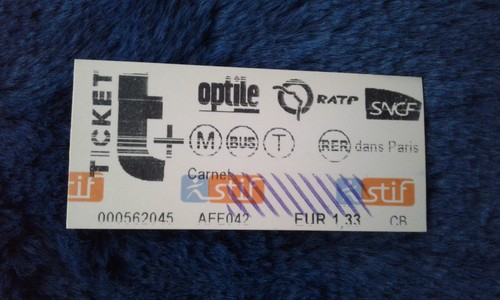 Ticket transport métro - ticket, t+
