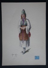 Dessin aquarelle costume - ,