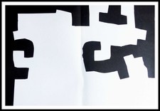Edouardo CHILIDA : Composition noir et blanc,  lithographie originale 1973