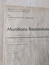 Rare document 12eme XX Normandie 1944 Mg Munition Kasten 