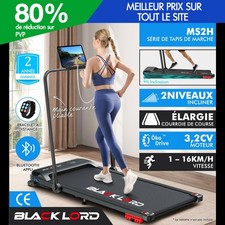 BLACK LORD Tapis de Course/Marche Électrique Maison Bureau Incliné Pliable