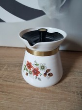 PETITE VERSEUSE CAFETIÈRE VERRE OPALINE FLEURS VINTAGE
