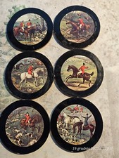 Ensemble de 6 sous-verres de ,, Chasse  Anglaise" sous-verres vintage 