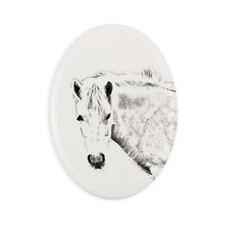 Cheval Fjord la dalle funéraire avec un cheval Art-Dog