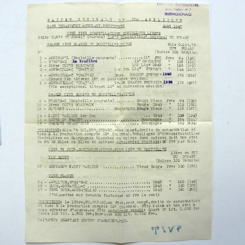 Lettre enveloppe 1947 château - lettre,